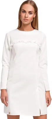 Produktbild von Elegantes Mini-Kleid Tunika mit Spitze; Ecru M/38