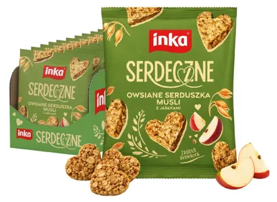 Produktbild von Inka Müsli Herzen mit Apfel 15x 50g - knusprige mini Haferkekse to go
