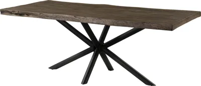 Produktbild von MASSIVMOEBEL24 Baumtisch Mango 220x100x76 grau lackiert / Kreuzgestell anthrazit matt FREEFORM 5