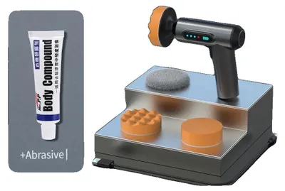 Zdjęcie produktu dla Polerka samochodowa, bezprzewodowa, 3 rodzaje głowic szlifierskich, 1 zestaw, 12 V