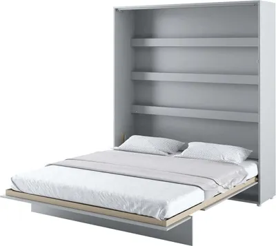 Immagine prodotto di Letto a parete Armadio letto BED CONCEPT BC-13 Verticale 180x200 GRIGIO OPACO Letto pieghevole a parete, armadio letto pieghevole Armadio con letto pieghevole integrato incl. rete a doghe