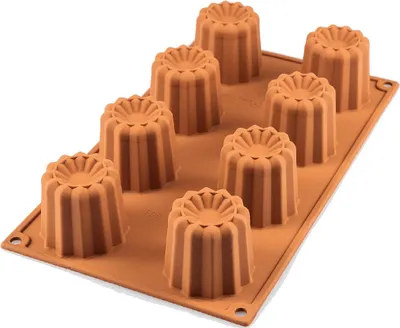 Produktbild von Silikomart Muffinbackform Bordelais 8er Ø5,5cm H 5cm Silikon, terracotta