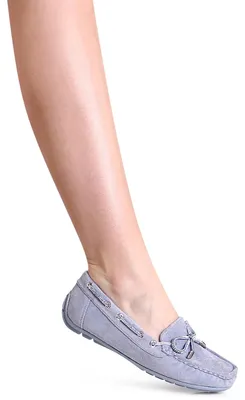 Produktbild von topschuhe24 3007 Damen Velours Mokassins Komfort Glitzer Slipper , Farbe:Hellblau, Größe:37 EU