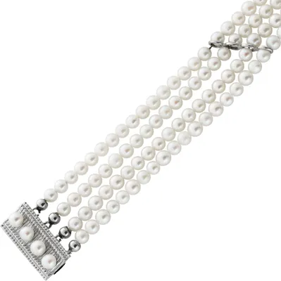 Produktbild von Perlenkette 50cm Weißgold 585 14K Akoyaperlen Antikschmuck 50