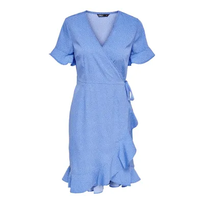 Produktbild von ONLY Wickelkleid 'Olivia', 15206407, Blue Bonnet / Confetti Dot, Gr. 38