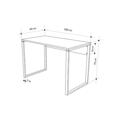 Produktbild von Decortie Inna Schreibtisch Retro Grau-Schwarz 110x60x75 cm