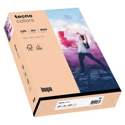 Produktbild von inapa 2100011350 Multifunktionspapier tecno® colors - A4, 120 g/qm, lachs, 250 Blatt
