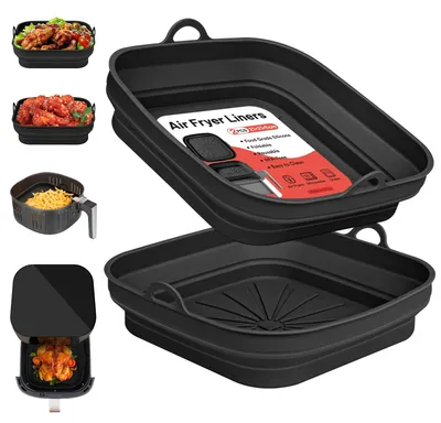 Produktbild von Alyvisun Silikonform für Heißluftfritteuse 2Stück Quadratisch Silikon Airfryer F