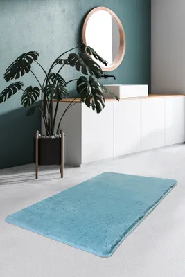 Produktbild von Bosdela, Badezimmerteppich, Türkis, 70x120 cm, Set, leicht zu reinigen, strapazierfähig