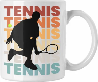 Produktbild von Trendation - Tennis Mann Geschenk Trainer Coach Tennisspieler Geschenkidee Kaffeetasse (Weiß)