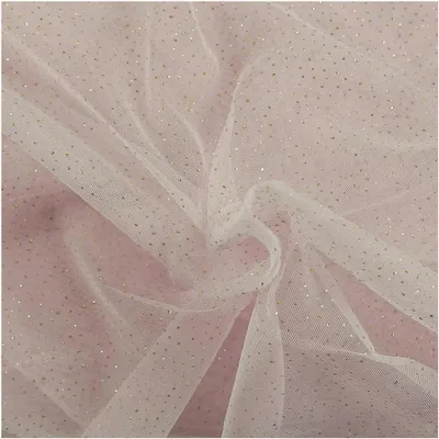Tüll mit Glitzer Kostümstoff Fasching Royal Tüll 1 x 1,5 m 012 - babyrosa / gold
