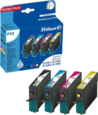 Produktbild von Pelikan P22, Schwarz, Cyan, Magenta, Gelb, 4 Stück(e), Multipack