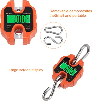 Obrázok produktu pre 250 kg Prenosná ručná elektronická váha LCD displej s podsvietením kg lb Catty Prepínač na jedno tlačidlo pre domáce denné položky Vonkajšie rybárčenie Váženie
