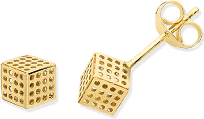 Produktbild von Süße 9 Karat (375) Gold Damen - Paar Ohrstecker - 5mm*5mm; TRS38134