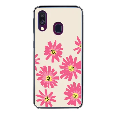 Produktbild von MuchoWow® Handyhülle Schutzhülle Hülle für Samsung Galaxy A40 Blumen - Muster - Minimalismus Silikon Softcase Handy Hülle - Handy-Tasche