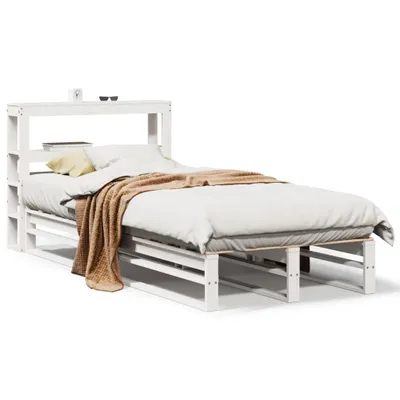 Produktbild von Massivholzbett ohne Matratze Weiß 75x190 cm Kiefernholz