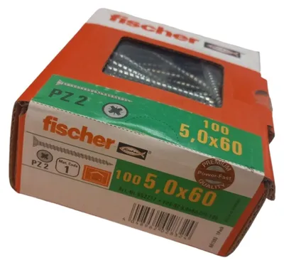 Produktbild von 100x fischer Spanplattenschrauben 5,0x60 PZ2 Holzschrauben verzinkt Vollgewinde