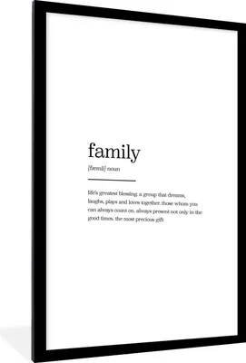Produktbild von MuchoWow® Gerahmtes Poster Familie - Zitate - Wörterbuch - Sprichwörter 60x90 cm - Poster mit Schwarzem Bilderrahmen Wandposter Rahmen Foto Bilder - Dekoration - Wandposter Wohnzimmer - Hochwertig