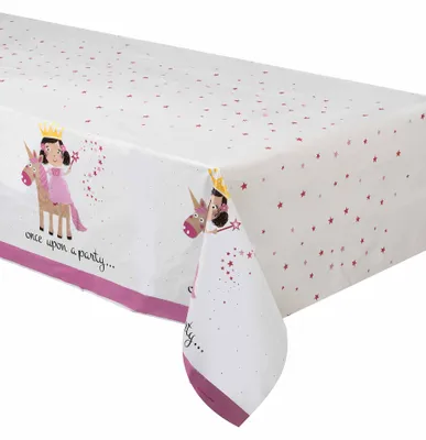 Produktbild von Kunststoff-Tischdecke Prinzessin + Einhorn 137 x 213 cm zum Geburtstag -
