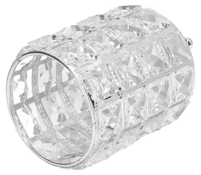 Image de Porte-pinceaux de maquillage en cristal, style européen, organiseur de cosmétiques en verre cristal arrondi, argenté