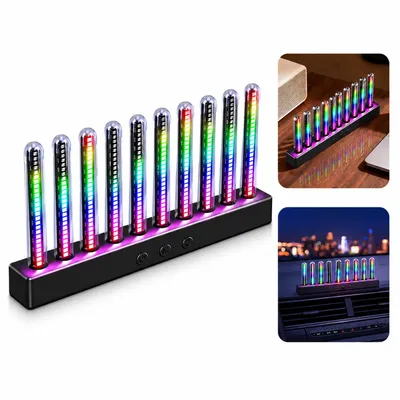 Produktbild von Audio-Visualizer wiederaufladbare RGB Sound-Lichtleiste,250 Pixel Musik-Spektrum-Display, Auto-Innenraum-Ambientelicht,Gaming-Deko Geschenk für Jungen