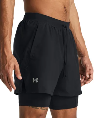 Produktbild von Herrenshorts UNDER ARMOUR UA LAUNCH 5'' 2-IN-1 SHORTS 1382640-001 SCHWARZ Größe: L