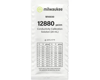 Produktbild von Lösung Aquarium Milwaukee M10030B Leitwert Kalibrierlösung 12880 µs/cm (25 x 20 ml) Wasseranalyse