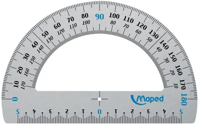 Immagine prodotto di Goniometro semicircolare Maped 180 gradi, in alluminio, 120 mm