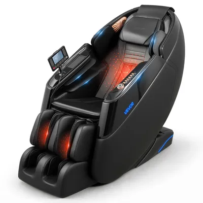 Produktbild von VEVOR Massagesessel, 4D-Zero-Gravity-Relaxsessel mit Ausziehbarer Fußstütze, Automatikprogrammen, Airbags, Heizfunktion für Taille & Beine, Bluetooth-Lautsprecher, Touchscreen für Zuhause & Büro
