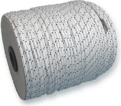 Produktbild von 1 Meter Polyesterleine 12mm Weiß mit Schwarzen Kennfaden