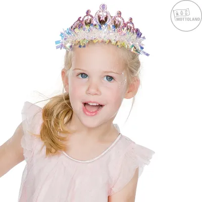 Produktbild von Prinzessin Diadem Shimmer Tiara Krone silber rosa Fee Elfe Karneval Fasching Kostüm Zubehör