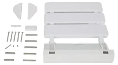 Image de Siège de douche rabattable, fixation murale, design peu encombrant, BLANC