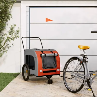 Produktbild von "2026 Promotion" Fahrradanhänger Hunde Orange und Grau Oxford-Gewebe und Eisen - Fahrradanhänger CC32687