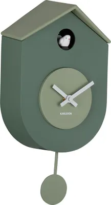 Produktbild von Karlsson - Wanduhr Grato Cuckoo - Dschungelgrün & graues Jade