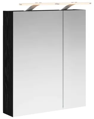 Produktbild von Badezimmerspiegelschrank Schwarz Eichen-Optik 60 x 14,5 x 70 cm