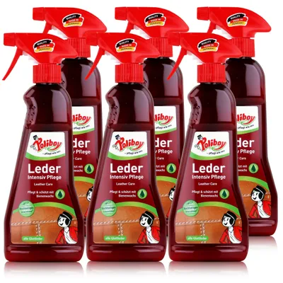Produktbild von Poliboy Leder Intensiv Pflege 375ml - Pflegt, schützt mit Bienenwachs (6er Pack)