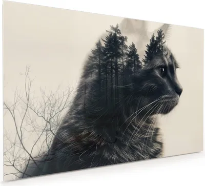 Produktbild von Küchenrückwand Spritzschutz Glas mit Motiv Waldkatze 40 x 40 cm