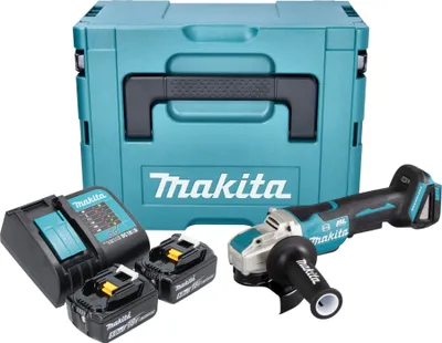 Produktbild von Makita DGA 520 SMJX1 Akku Winkelschleifer 18 V 125 mm X-LOCK Brushless + 2x Akku 4,0 Ah + Ladegerät + Makpac