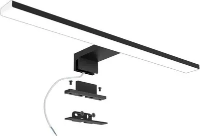 Image de Lampe LED pour miroir 10 W, noire, 40 cm, étanche