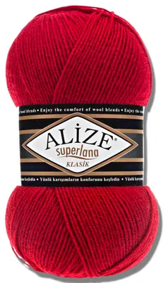 Productafbeelding van Alize 1x 100g Superlana Klasik garen, effen kleur, geschikt voor haken en breien (56)