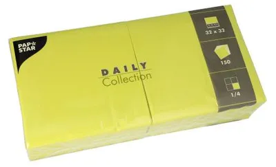 Produktbild von 900 Servietten "DAILY Collection" 1/4-Falz 32 cm x 32 cm limonengrün