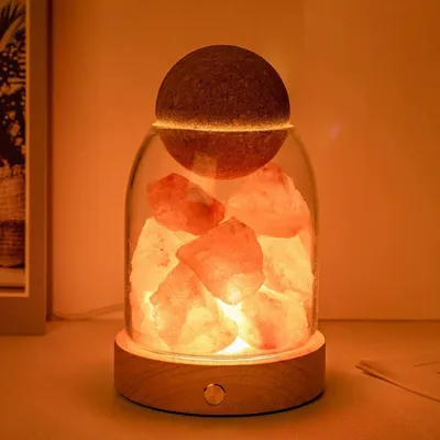 Kristall-Nachtlampe mit 3D-Gravur, USB, orange, 1 Stück