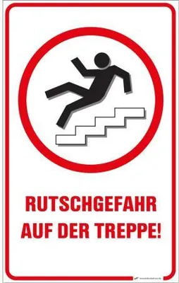 Produktbild von Schild - Rutschgefahr auf der Treppe - 309885/2 Gr. 10cm x 16cm