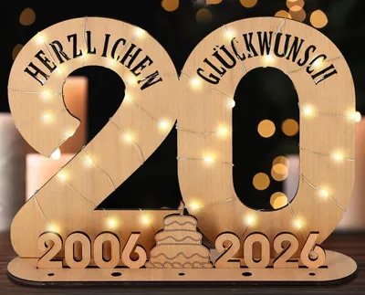 Produktbild von Holzschild mit Ständer für das 20. Geburtstag und Geldgeschenke