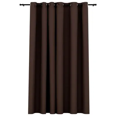 Image de vidaXL Rideau occultant avec œillets aspect lin taupe 290x245 cm