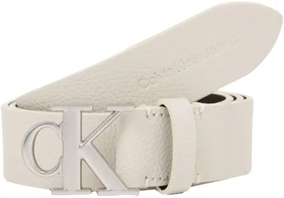 Produktbild von Calvin Klein Damen Gürtel Round Mono Plaque Leather Belt aus Leder, Beige (Eggsh