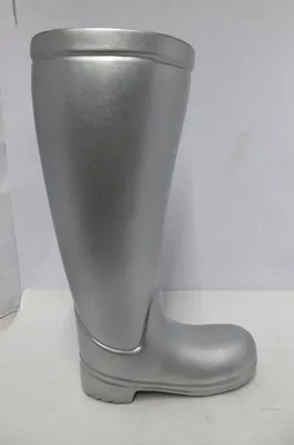 Produktbild von Gilde Schirmständer, Stiefel, "Stiefel silberfarben", Keramik, silberfarben, VE 1, L. 11 cm, B. 26 cm, H. 45 cm 55857