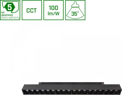 Produktbild von GRID M LED Stromschienenstrahler 48V 17W 35° CCT UGR<19 Blendfrei Schwarz