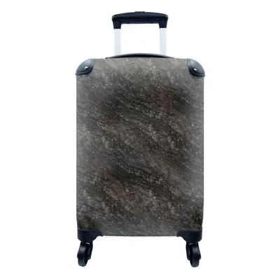 Produktbild von MuchoWow® Koffer Handgepäck Trolley Rollkoffer Kleine Reisekoffer mit 4 Rollen - Granit - Marmor - Muster - Schwarz - Cabin Size < 55x40x23 cm & 55x40x20 cm - Fotokoffer - Kabinenkoffer - Boardgepäck - Reise-Box - Reisekoffer - Reisegepäck - Koffer mit Bild - Trolley für Kinder