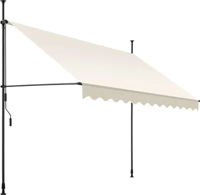 Obrázek produktu pro Svěrná markýza s ruční klikou, výškově nastavitelná - 300 x 180 cm, béžová
